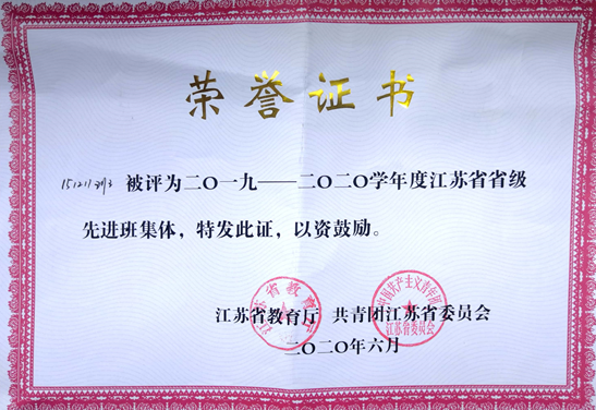 喜報(bào)！機(jī)械學(xué)院151211班被評(píng)為省先進(jìn)班集體